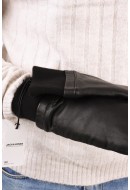 Men Gloves Jack&Jones Jacmanson Leather Mittens Black